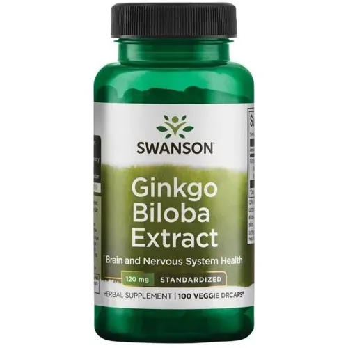 Адаптогени Ginkgo Biloba Extract 120 mg Swanson, 100 капсул - Фото№1