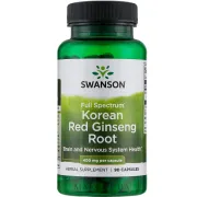 Адаптогени Korean Red Ginseng Root 400 mg Swanson, 90 капсул