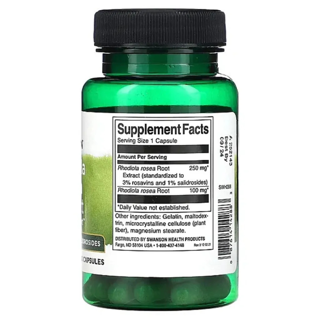 Адаптогены Rhodiola Rosea Extract Swanson, 60 капсул