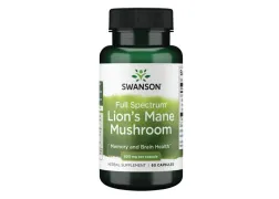 Суперфуды Lions Mane Mushroom 500mg Swanson, 60 капсул