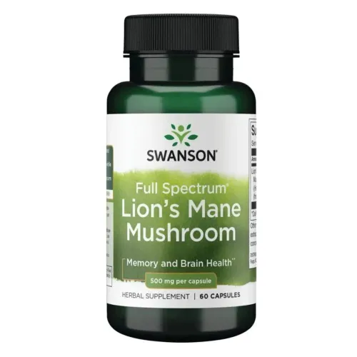 Суперфуди Lions Mane Mushroom 500mg Swanson, 60 капсул - Фото№1