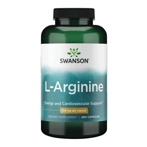 Амінокислоти L-Arginine 500 mg Swanson, 200 капсул - Фото№1