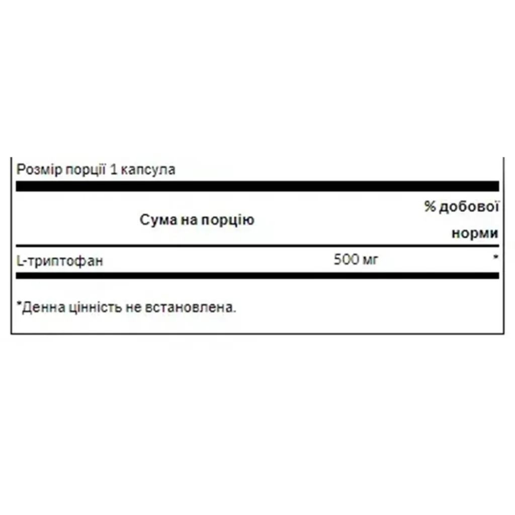 Амінокислоти Swanson L-Tryptophan 500 mg, 60 капсул