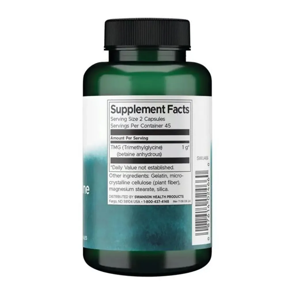 Аминокислота Swanson Tmg Trimethylglycine 500mg, 90 капсул Аминокислота Swanson Tmg Trimethylglycine 500mg, 90 капсул