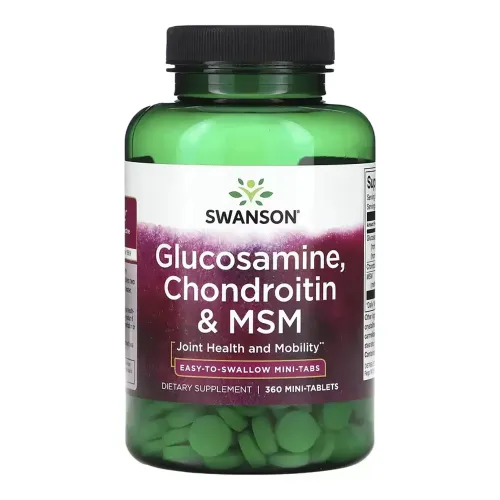 Хондропротектори Swanson Glucosamine, Chondroitin Msm Mini Tabs, 360 таблеток - Фото№1 Хондропротектори Swanson Glucosamine, Chondroitin Msm Mini Tabs, 360 таблеток - Фото№1