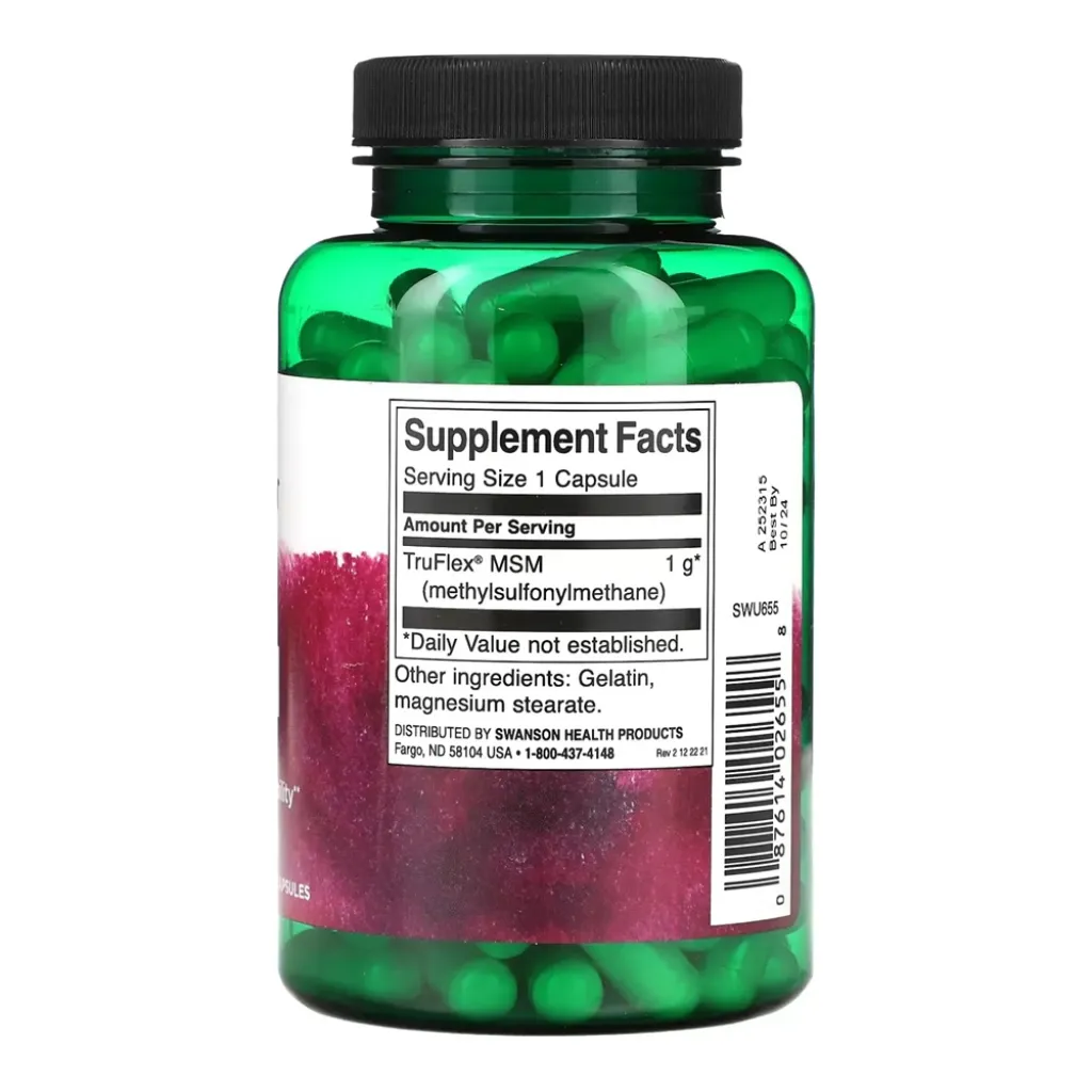 Хондропротектор Swanson MSM 1000mg, 120 капсул