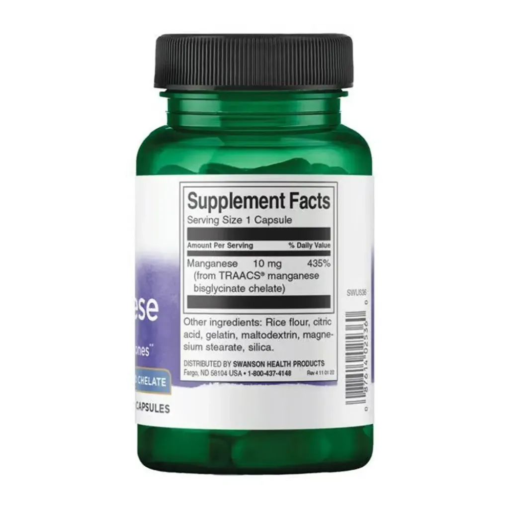 Антиоксидант Swanson Albion Manganese 10mg, 180 капсул Антиоксидант Swanson Albion Manganese 10mg, 180 капсул