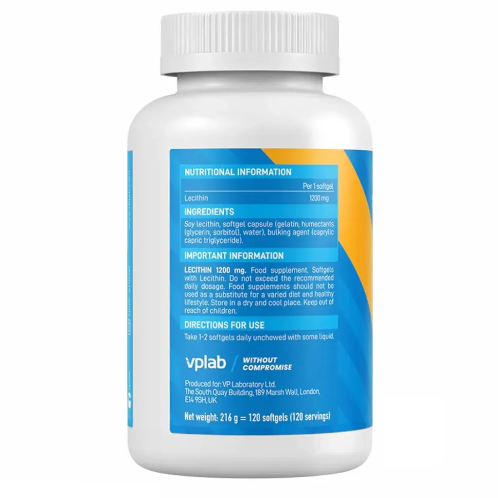 Диетическая добавка VPLab Ліцитин Lecithin 1200 mg, 120 капсул Диетическая добавка VPLab Ліцитин Lecithin 1200 mg, 120 капсул