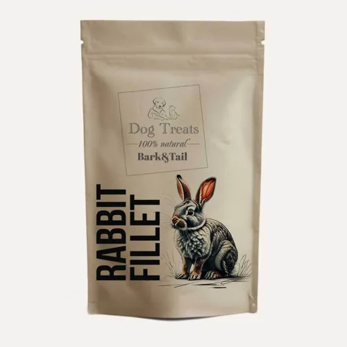 Натуральное лакомство для собак чипсы из филе кролика Bark Tail - 100 % Rabbit Fillet, 50 г - Фото№1 Натуральное лакомство для собак чипсы из филе кролика Bark Tail - 100 % Rabbit Fillet, 50 г - Фото№1