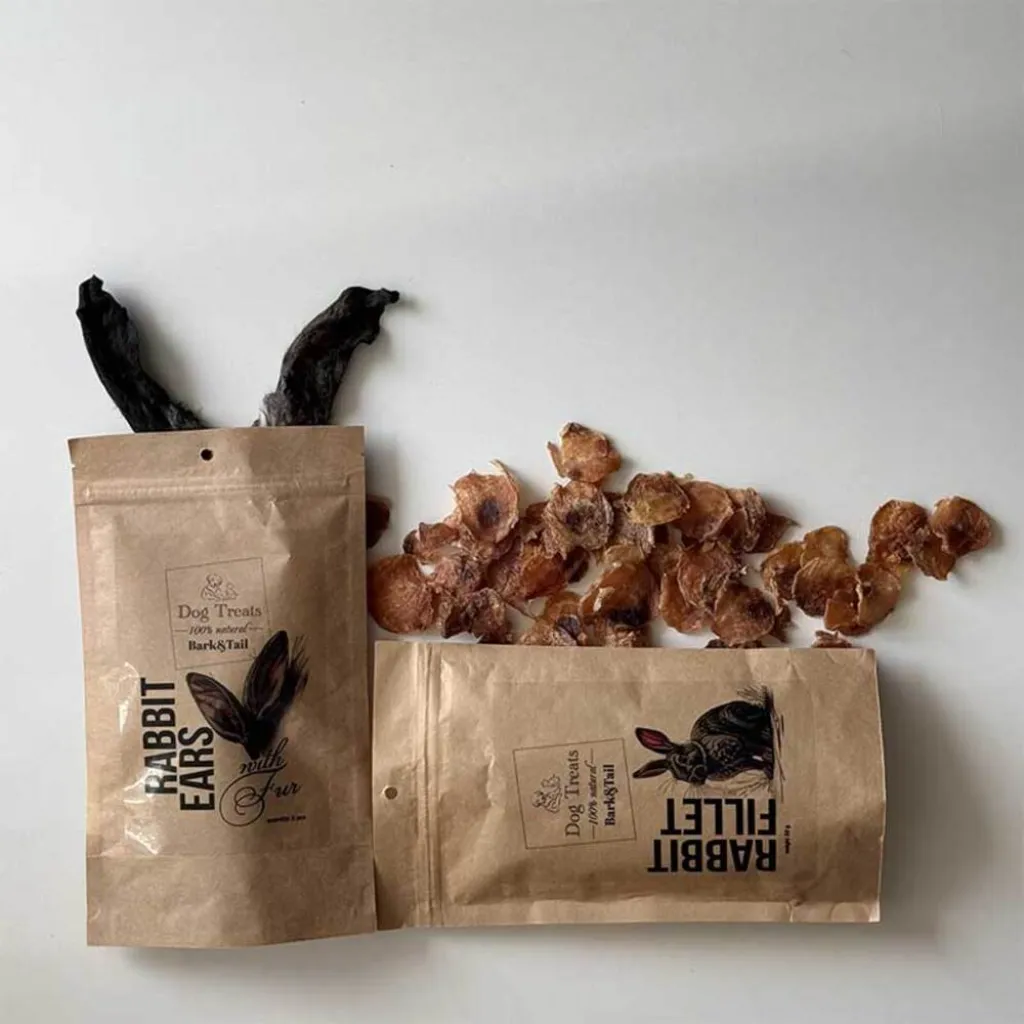 Натуральное лакомство для собак чипсы из филе кролика Bark Tail - 100 % Rabbit Fillet, 50 г Натуральное лакомство для собак чипсы из филе кролика Bark Tail - 100 % Rabbit Fillet, 50 г