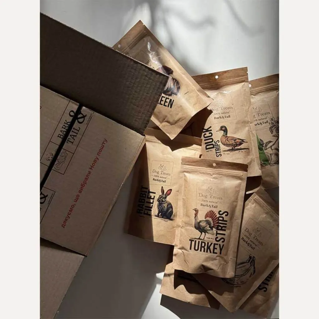 Натуральное лакомство для собак индейка Bark Tail - Dog Treats 100% Turkey, 50 г