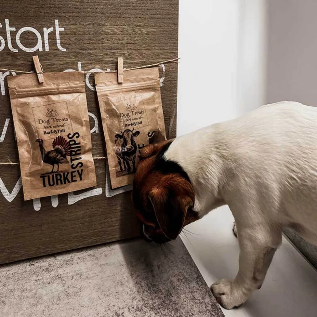 Натуральное лакомство для собак индейка Bark Tail - Dog Treats 100% Turkey, 50 г