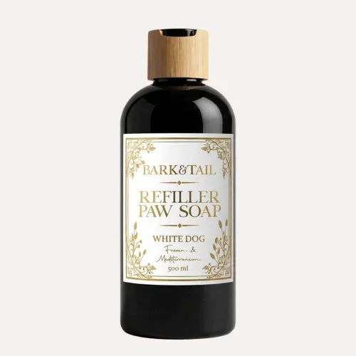 Рефиллер мыла для собак с белыми лапами и белой шерстью Bark Tail - Refiller paw soap for white dogs, 500 мл - Фото№1