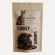 Натуральное лакомство для кошек индейка и креветка Bark Tail - Cat Treats Turkey Shrimps, 50 г