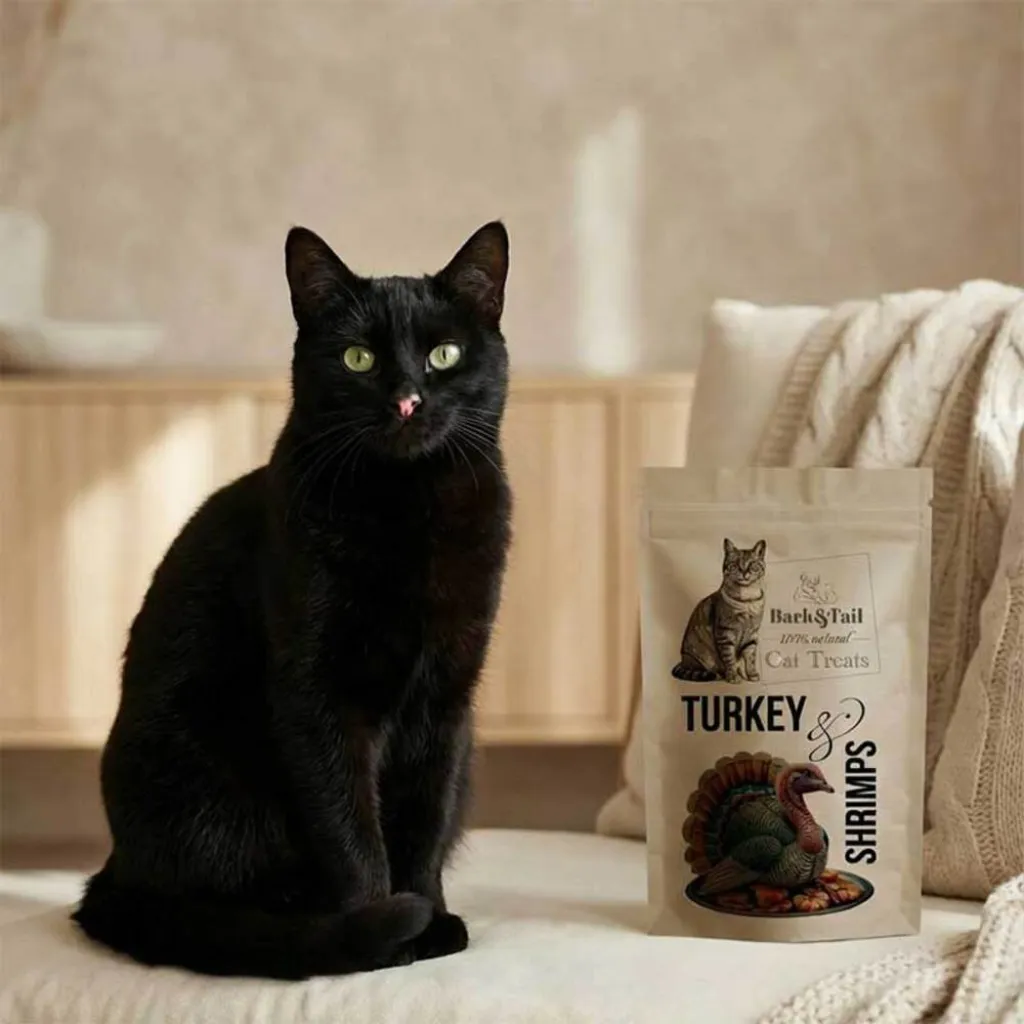 Натуральное лакомство для кошек индейка и креветка Bark Tail - Cat Treats Turkey Shrimps, 50 г Натуральное лакомство для кошек индейка и креветка Bark Tail - Cat Treats Turkey Shrimps, 50 г