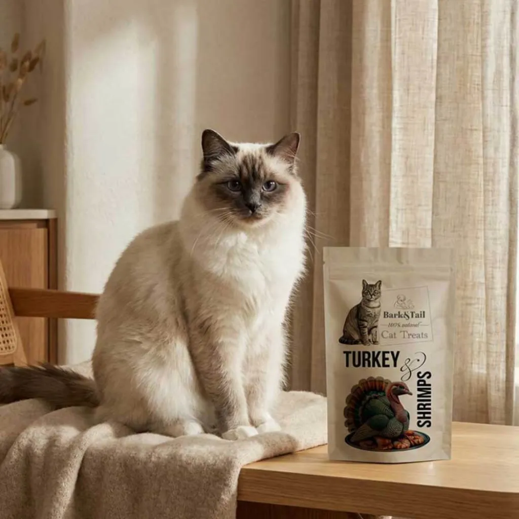Натуральное лакомство для кошек индейка и креветка Bark Tail - Cat Treats Turkey Shrimps, 50 г Натуральное лакомство для кошек индейка и креветка Bark Tail - Cat Treats Turkey Shrimps, 50 г