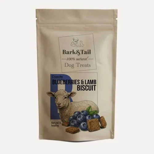 Натуральное печенье для собак ягненок и голубика Bark Tail - Cruncy Blueberries Lamb Biscuit, 50 г - Фото№1 Натуральное печенье для собак ягненок и голубика Bark Tail - Cruncy Blueberries Lamb Biscuit, 50 г - Фото№1