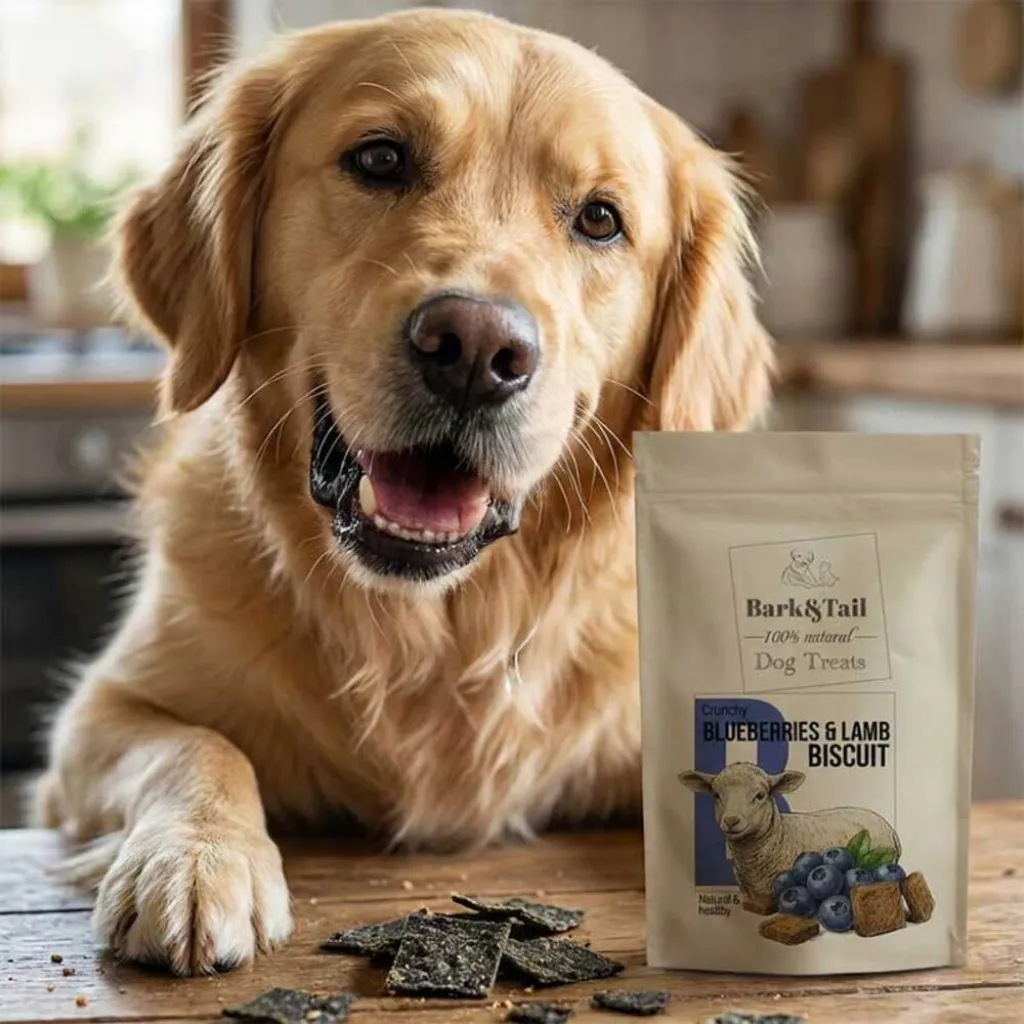 Натуральное печенье для собак ягненок и голубика Bark Tail - Cruncy Blueberries Lamb Biscuit, 50 г Натуральное печенье для собак ягненок и голубика Bark Tail - Cruncy Blueberries Lamb Biscuit, 50 г