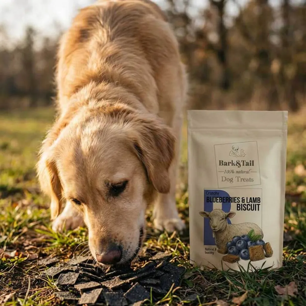 Натуральное печенье для собак ягненок и голубика Bark Tail - Cruncy Blueberries Lamb Biscuit, 50 г Натуральное печенье для собак ягненок и голубика Bark Tail - Cruncy Blueberries Lamb Biscuit, 50 г