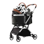 Коляска для прогулок для собак и кошек Bello Cow Stria, черная/белая Коляска для прогулок для собак и кошек Bello Cow Stria, черная/белая