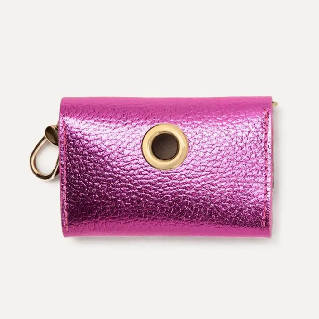 Кожаная сумочка для пакетов для уборки BranniPets Portabolsas Metal Fucsia, фуксия Кожаная сумочка для пакетов для уборки BranniPets Portabolsas Metal Fucsia, фуксия