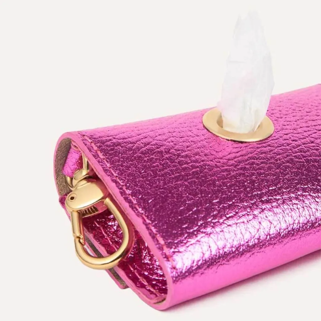 Кожаная сумочка для пакетов для уборки BranniPets Portabolsas Metal Fucsia, фуксия Кожаная сумочка для пакетов для уборки BranniPets Portabolsas Metal Fucsia, фуксия
