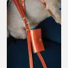 Кожаная сумочка для пакетов для уборки BranniPets Portabolsas Metal Orange, оранжевый - Фото№7