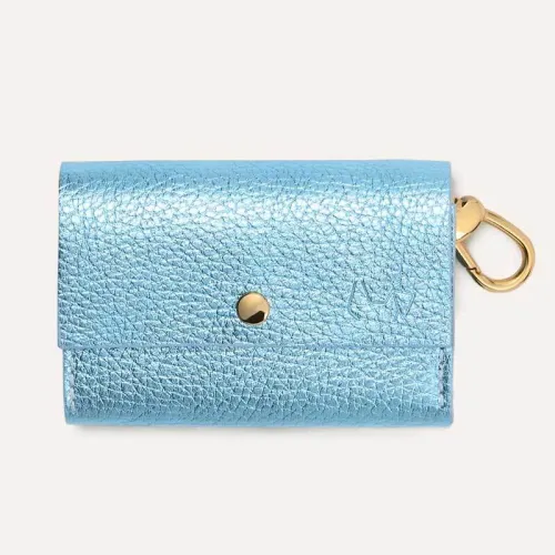 Шкіряна сумочка для пакетів для прибирання BranniPets Portabolsas Metal Sky blue, блакитний - Фото№1