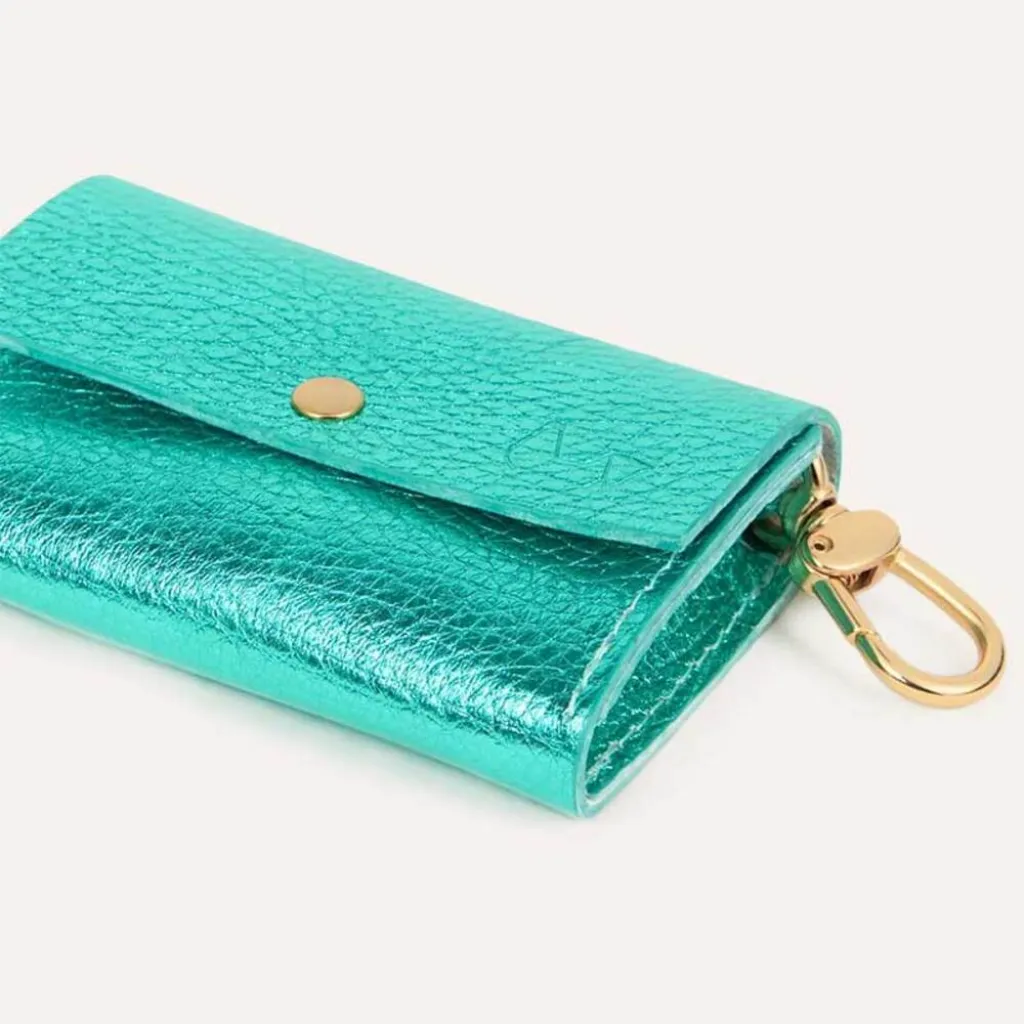 Кожаная сумочка для пакетов для уборки BranniPets Portabolsas Metal Turquoise, бирюзовый