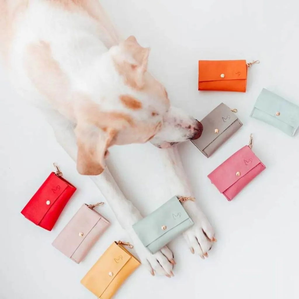 Кожаная сумочка для пакетов для уборки BranniPets Portabolsas Nara Peach, розовый