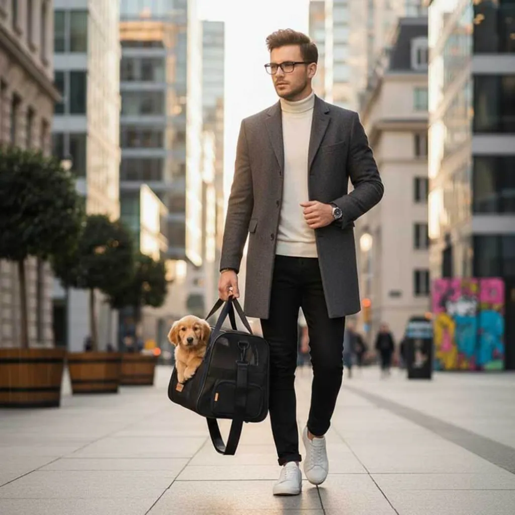 Дорожная и авиа переноска для собак и кошек Cadoca Comfort Dog Carrier 2-in-1 Anthracite