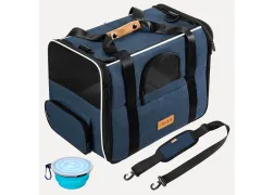 Дорожная и авиа переноска для собак и кошек Cadoca Comfort Dog Carrier 2-in-1 Dark blue Дорожная и авиа переноска для собак и кошек Cadoca Comfort Dog Carrier 2-in-1 Dark blue