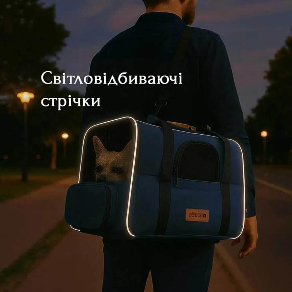 Дорожная и авиа переноска для собак и кошек Cadoca Comfort Dog Carrier 2-in-1 Dark blue Дорожная и авиа переноска для собак и кошек Cadoca Comfort Dog Carrier 2-in-1 Dark blue