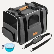 Дорожная и авиа переноска для собак и кошек Cadoca Comfort Dog Carrier 2-in-1 Gray Дорожная и авиа переноска для собак и кошек Cadoca Comfort Dog Carrier 2-in-1 Gray