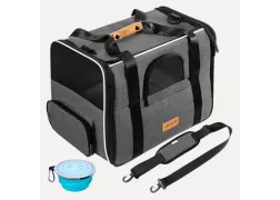 Дорожная и авиа переноска для собак и кошек Cadoca Comfort Dog Carrier 2-in-1 Gray Дорожная и авиа переноска для собак и кошек Cadoca Comfort Dog Carrier 2-in-1 Gray