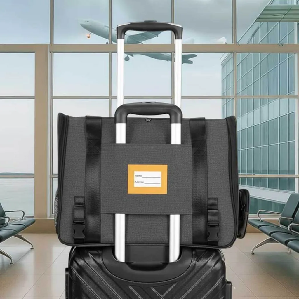 Дорожная и авиа переноска для собак и кошек Cadoca Comfort Dog Carrier 2-in-1 Gray Дорожная и авиа переноска для собак и кошек Cadoca Comfort Dog Carrier 2-in-1 Gray