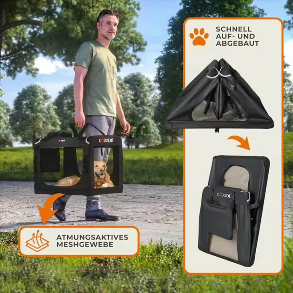 Переноска для транспортировки собак Cadoca Anthracite