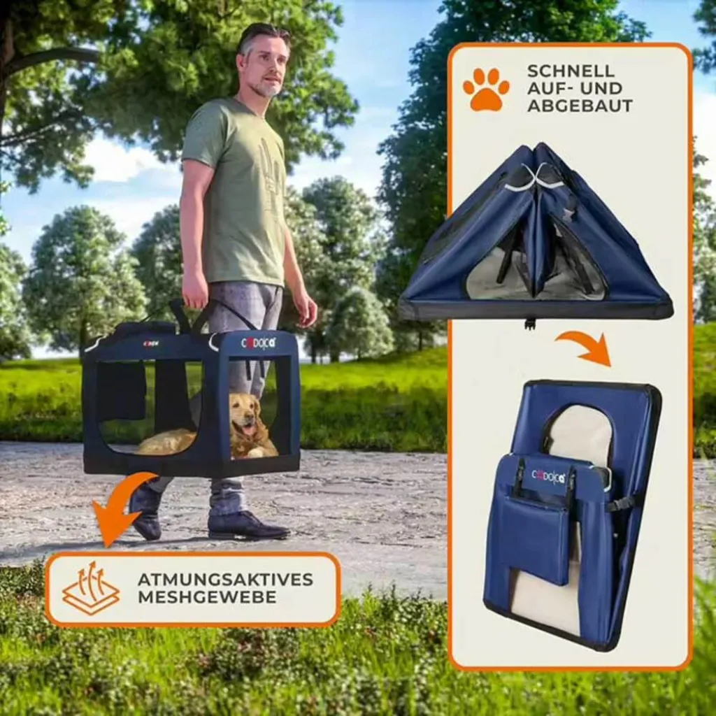 Переноска для транспортировки собак Cadoca Blue