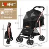 Коляска для прогулок для собак LovPet Pet Buggy 2in1, черный - Фото№9