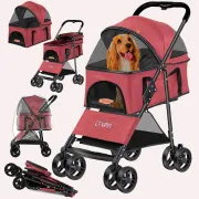 Коляска для прогулок для собак LovPet Pet Buggy 2in1, бордо