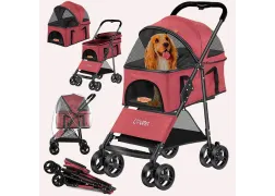Коляска для прогулок для собак LovPet Pet Buggy 2in1, бордо Коляска для прогулок для собак LovPet Pet Buggy 2in1, бордо