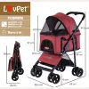 Коляска для прогулок для собак LovPet Pet Buggy 2in1, бордо - Фото№9