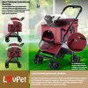 Коляска для прогулок для собак LovPet Pet Buggy 2in1, бордо - Фото№10