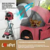 Коляска для прогулок для собак LovPet Pet Buggy 2in1, бордо - Фото№5