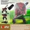 Коляска для прогулок для собак LovPet Pet Buggy 2in1, бордо - Фото№7