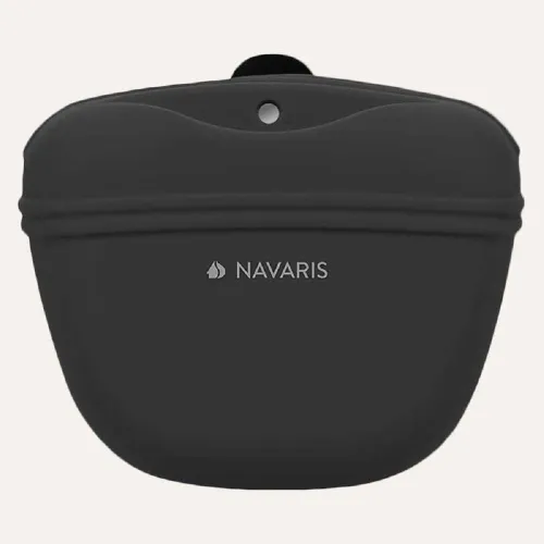 Силиконовая сумка для лакомства с магнитной застежкой Navaris Hunde Futterbeutel aus Silikon, dark grey - Фото№1