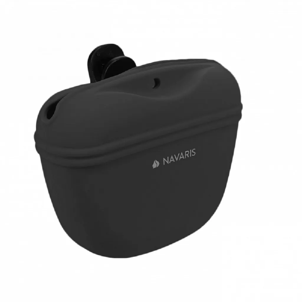 Силиконовая сумка для лакомства с магнитной застежкой Navaris Hunde Futterbeutel aus Silikon, dark grey