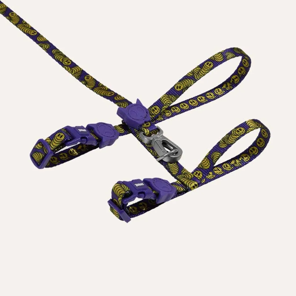Набор шлейки и поводка для котов Zee.Cat Lords of zee.Town Zmiley Harness + Leash Set