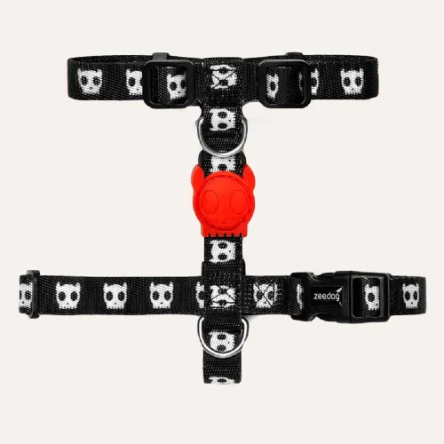 Шлейка для собак Zee.Dog - Skull 2.0 black H-Harness - Фото№1