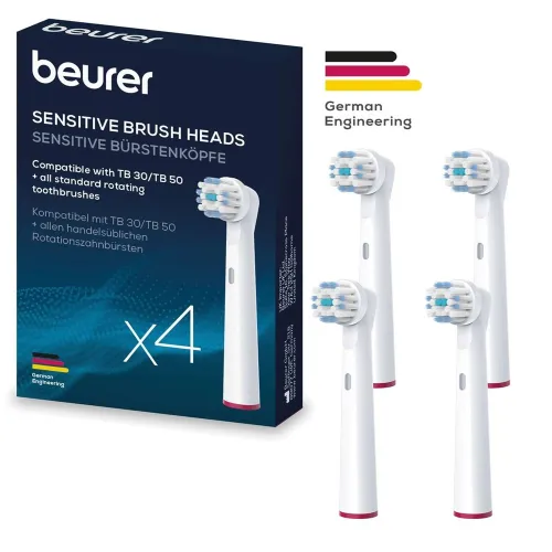 Насадки для роторных зубных щеток Beurer TB Sensitive 4x (деликатная чистка) - Фото№1